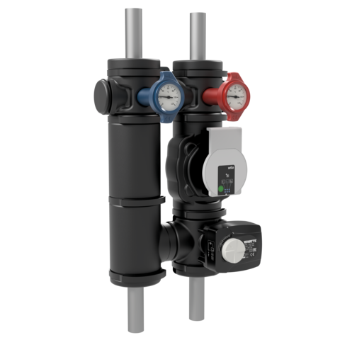 FlowBox Cooling HKM25-C pump unit for mixed heating circuits. Diffusion-tight insulation.